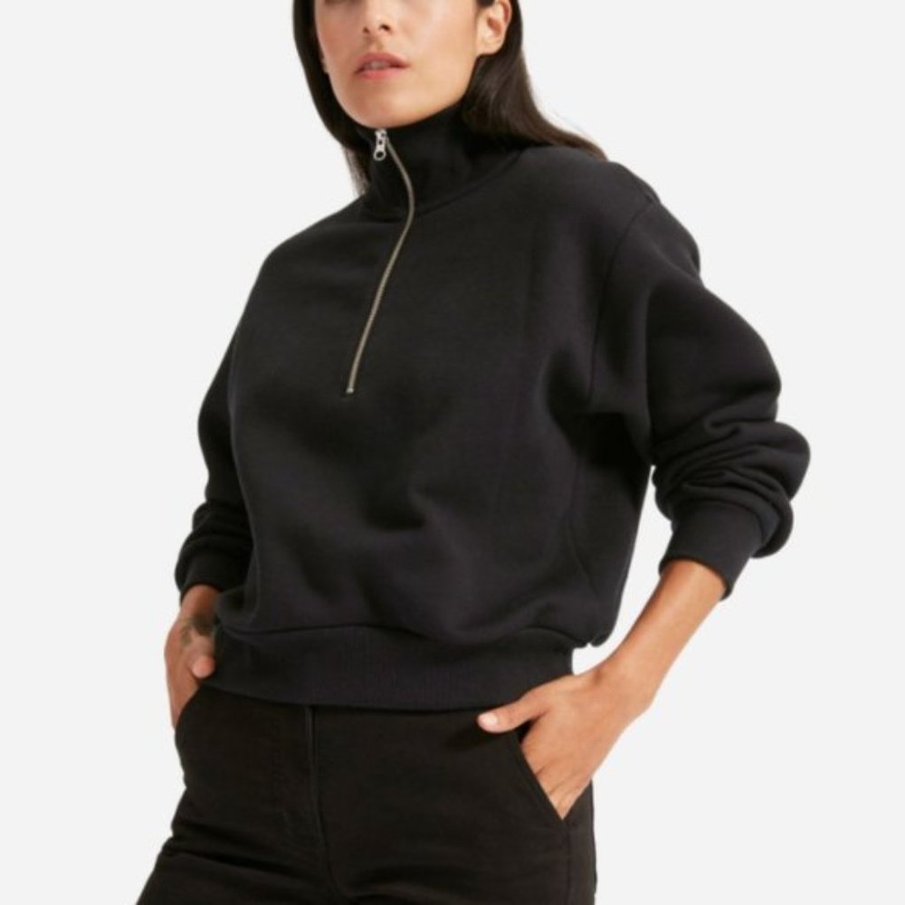 Everlane - Black Half Zip Sweatshirt